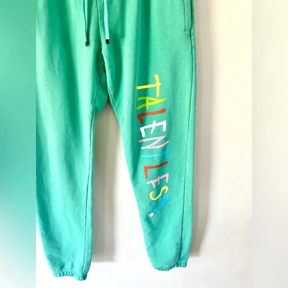 TALENTLESS Elementary Collection Teal French Terry Spell Out Jogger Sweat Pant - Picture 4 of 9